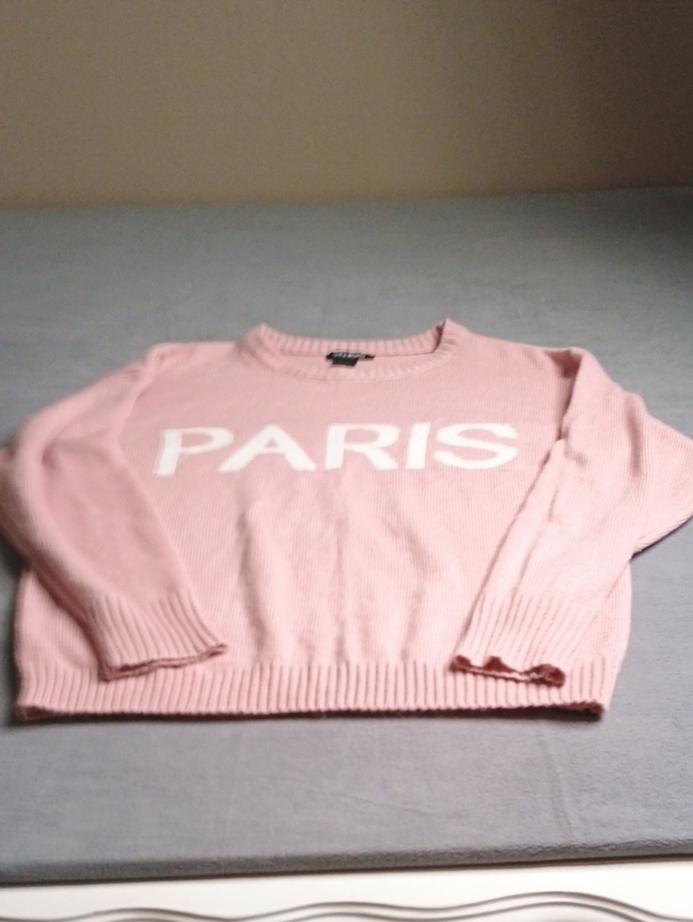 Love & Whimsy Brand  Pink 'PARIS' Crewneck Sweater Size L